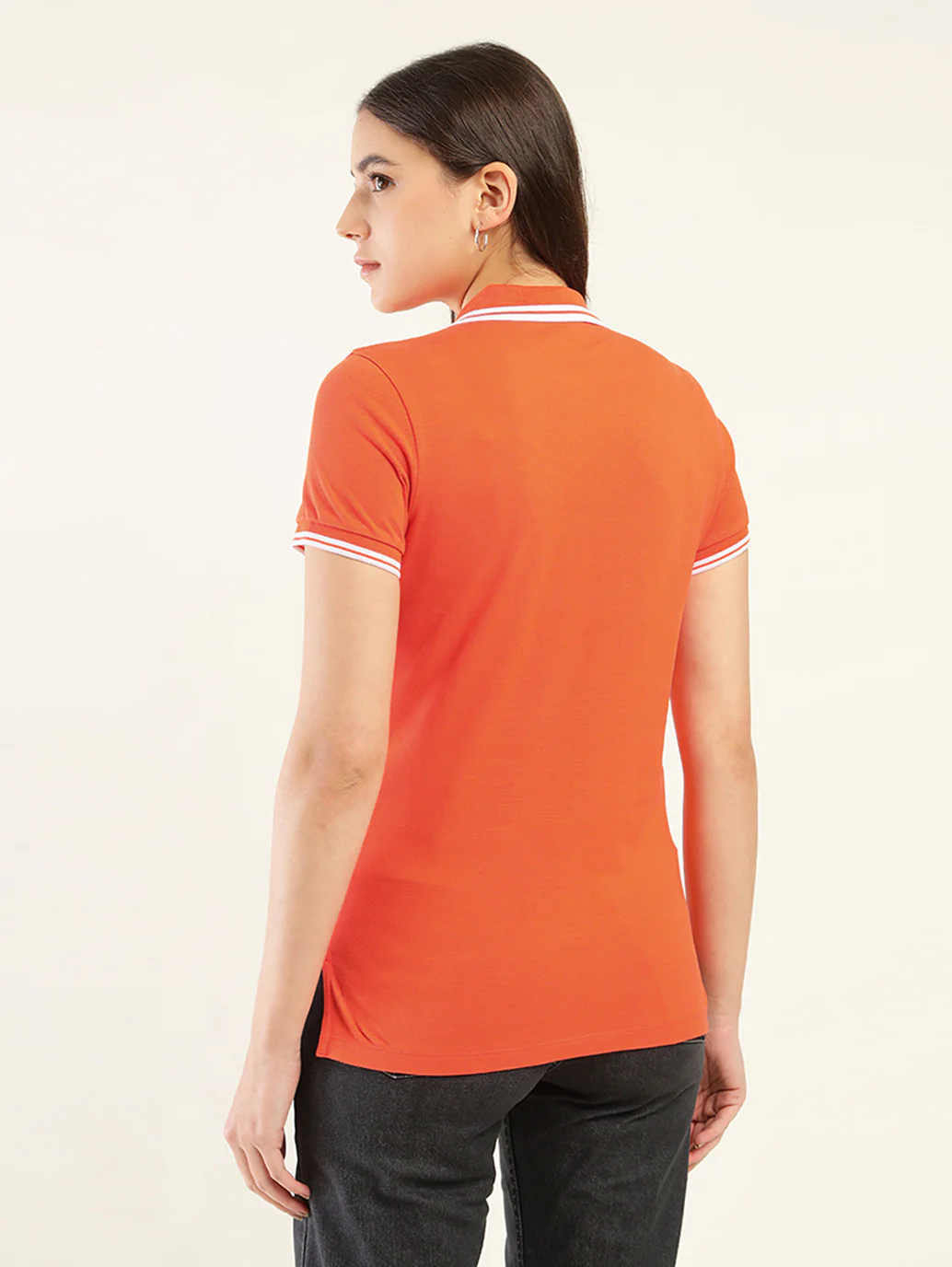 Women's Solid Polo T-Shirt - Image 3