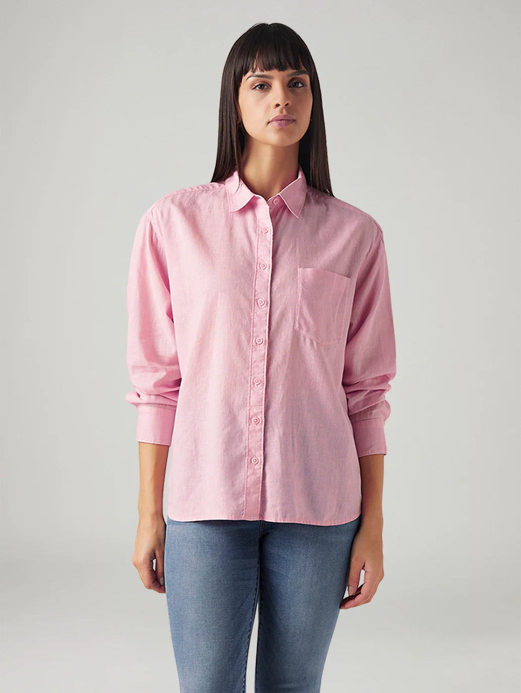 Women's Solid Relaxed Fit Linen Shirt - Image 5