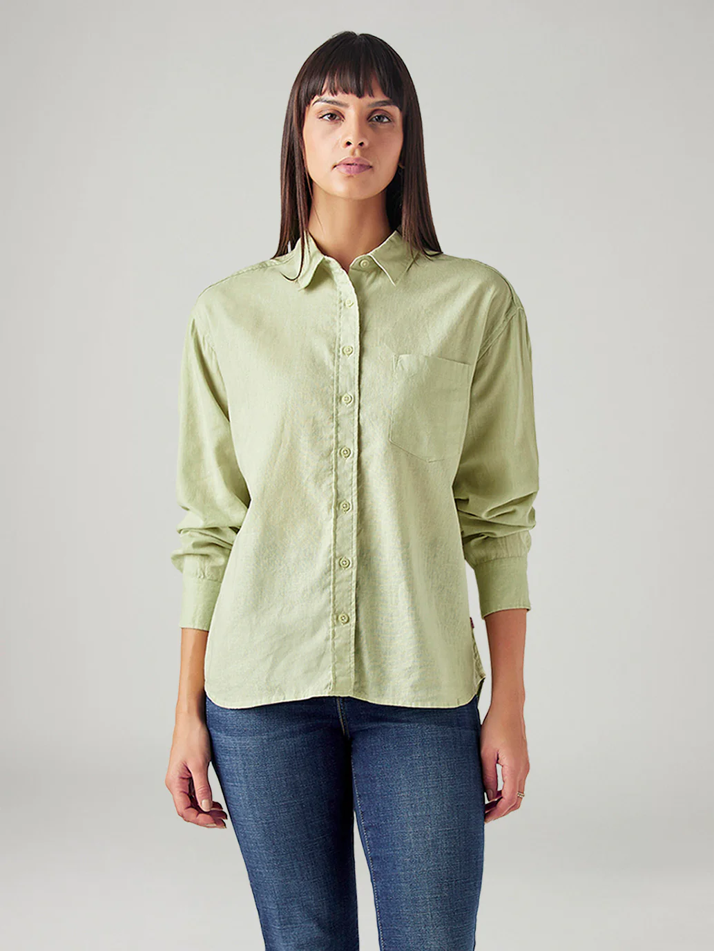 Women's Solid Relaxed Fit Linen Shirt - Image 5