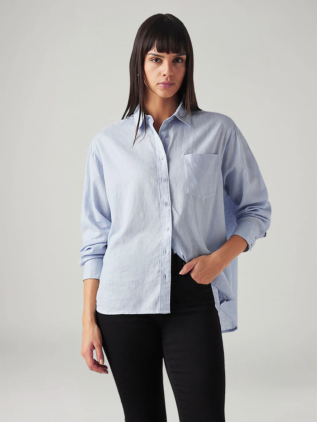 Women's Solid Relaxed Fit Linen Shirt