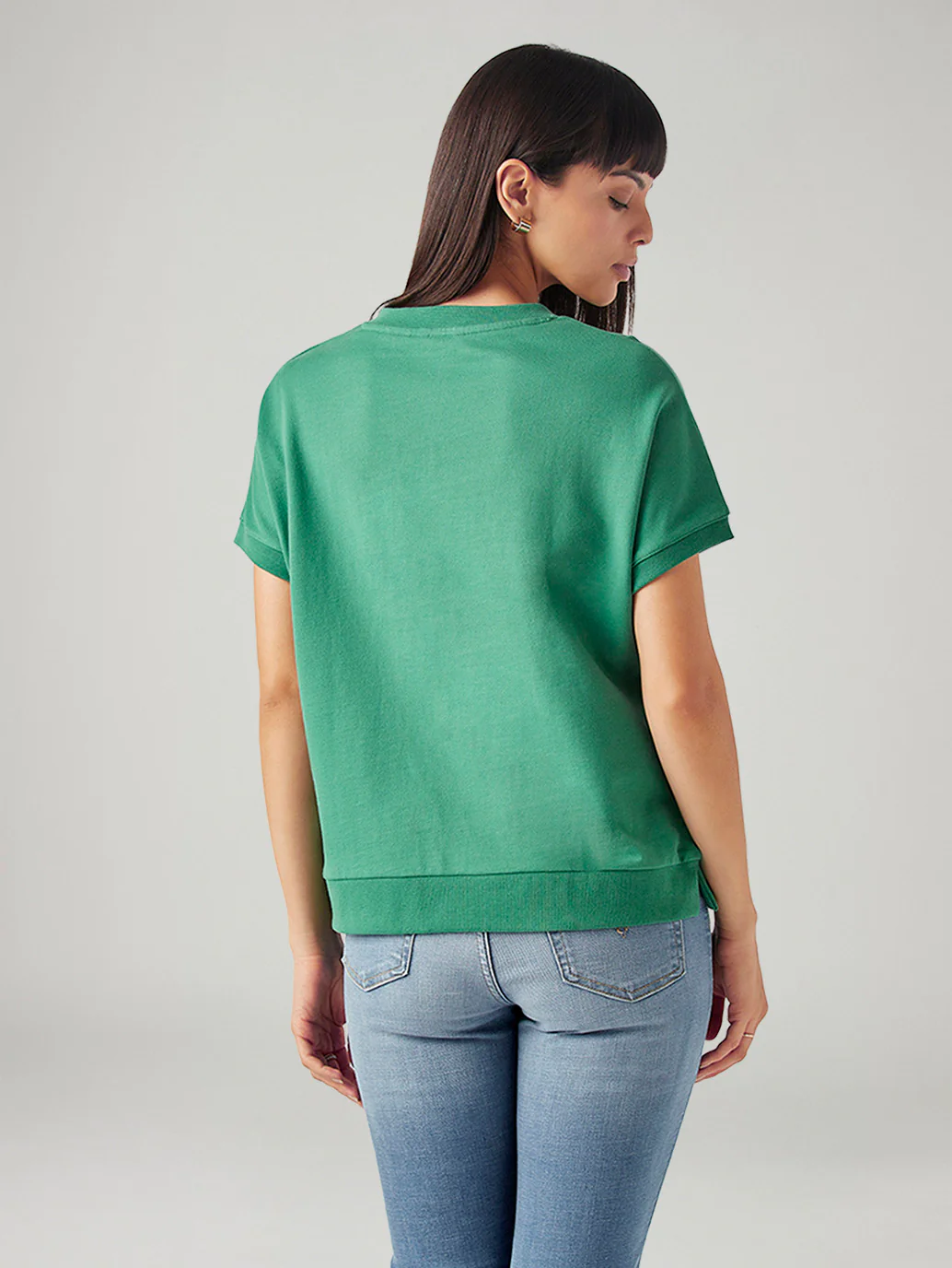 Women's Solid Relaxed Fit T-Shirt - Image 2