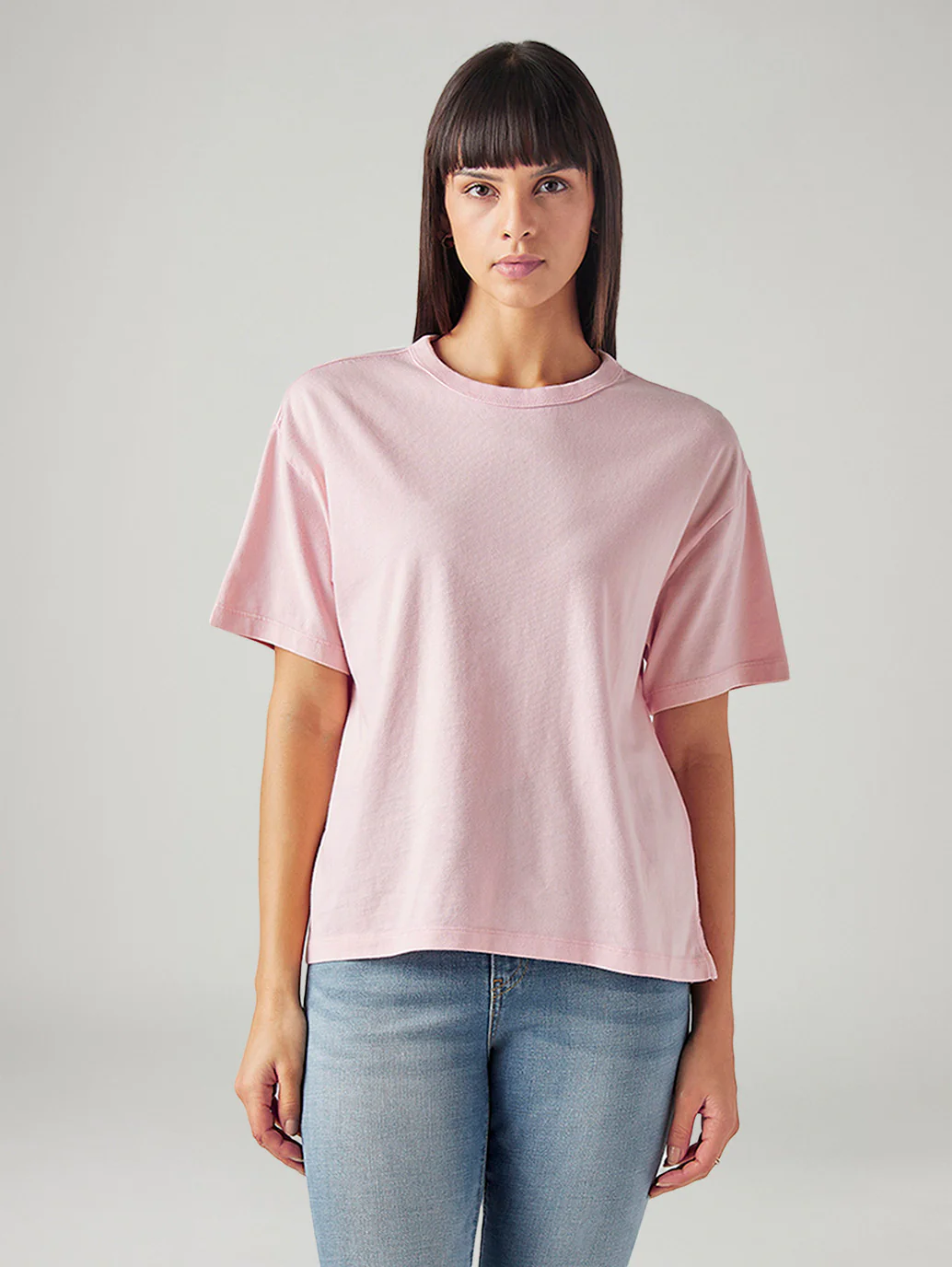 Women's Solid Relaxed Fit T-Shirt - Image 2
