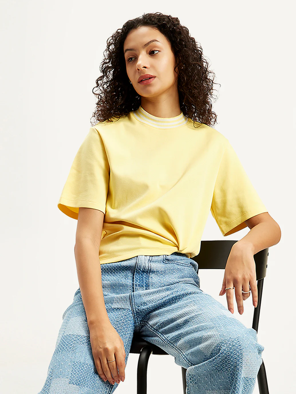 Women's Solid Relaxed Fit T-Shirt - Image 3