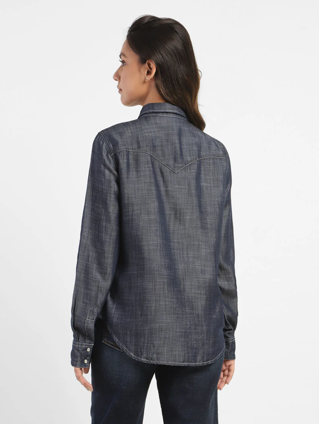 Women's Solid Shirt Collar Shirt - Image 3