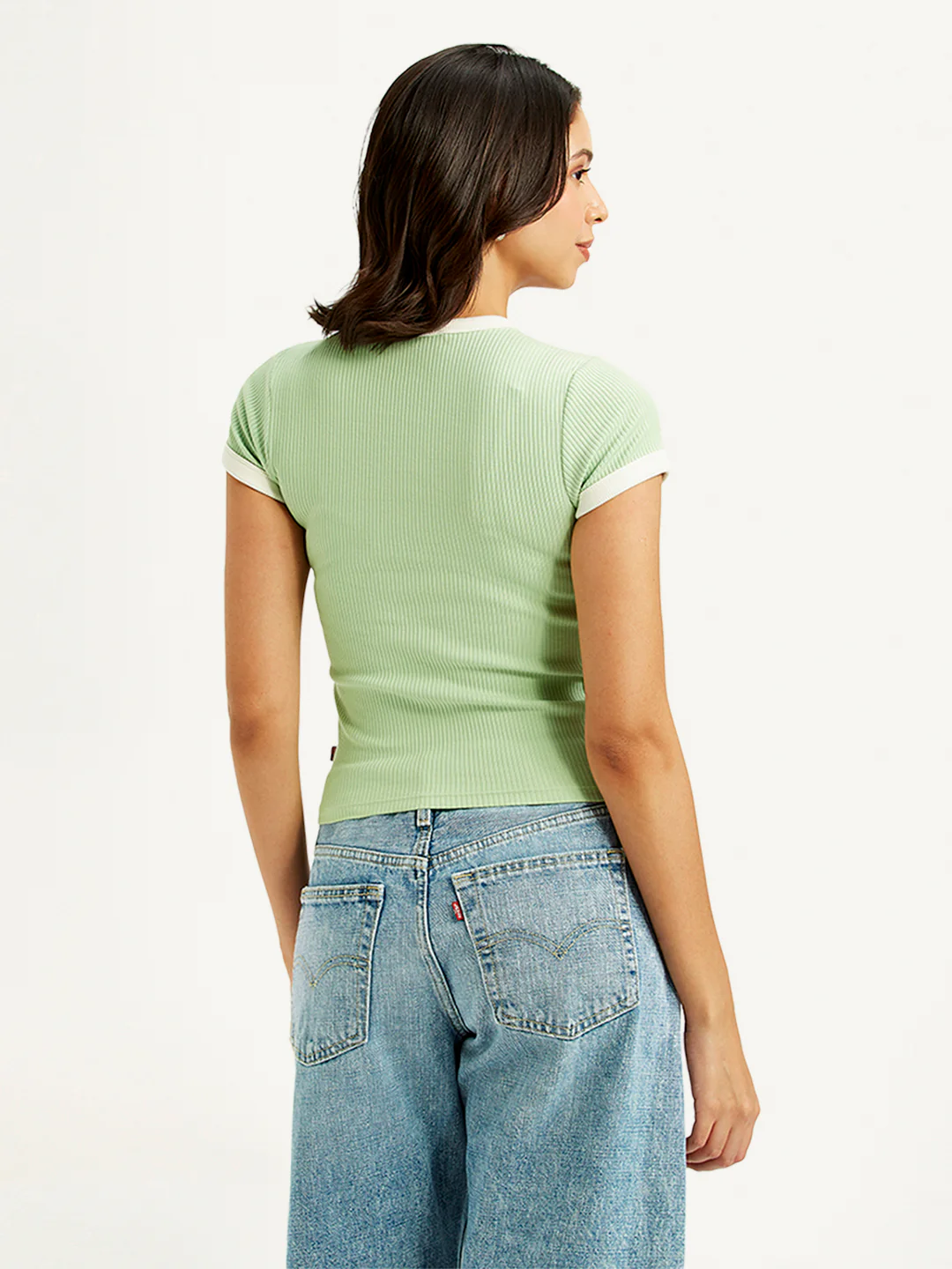 Women's Solid Slim Fit Ringer T-shirt - Image 2