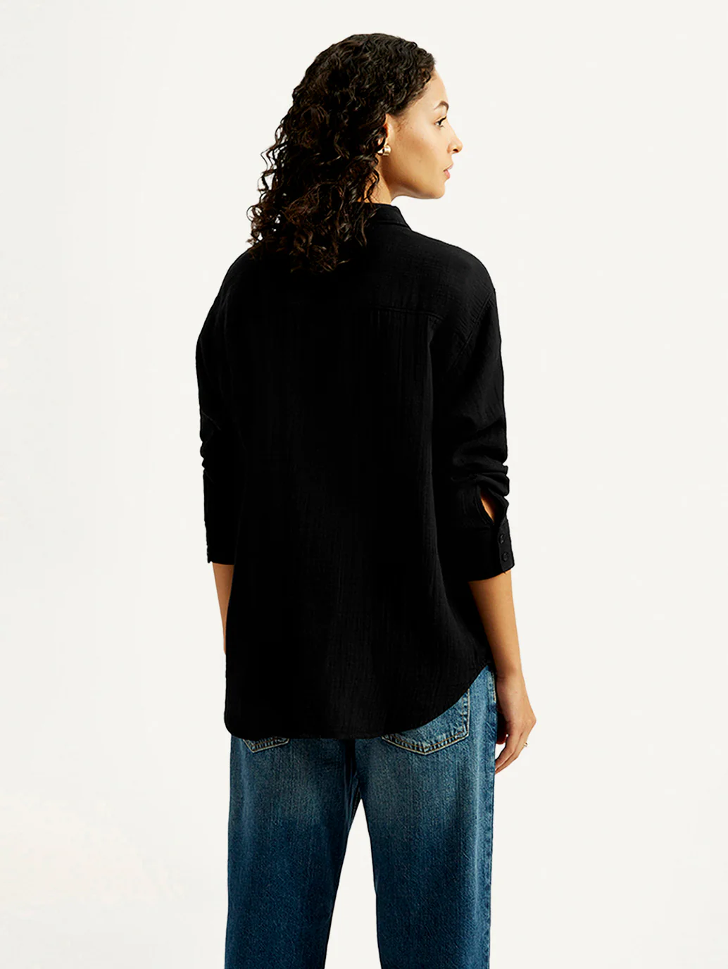 Women's Solid Relaxed Fit Shirt - Image 2