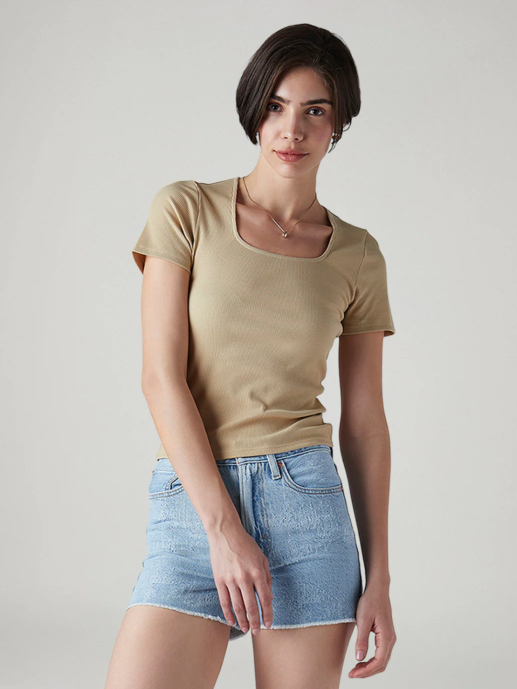 Women's Solid Slim Fit Ribbed Top