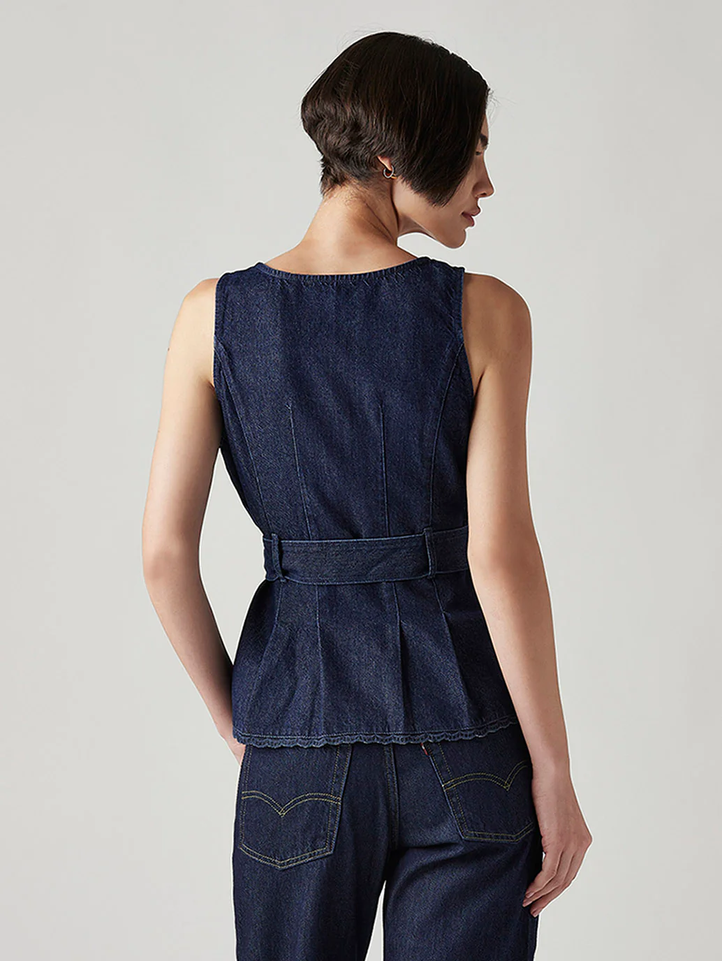 Women's Solid Slim Fit Denim Top - Image 2