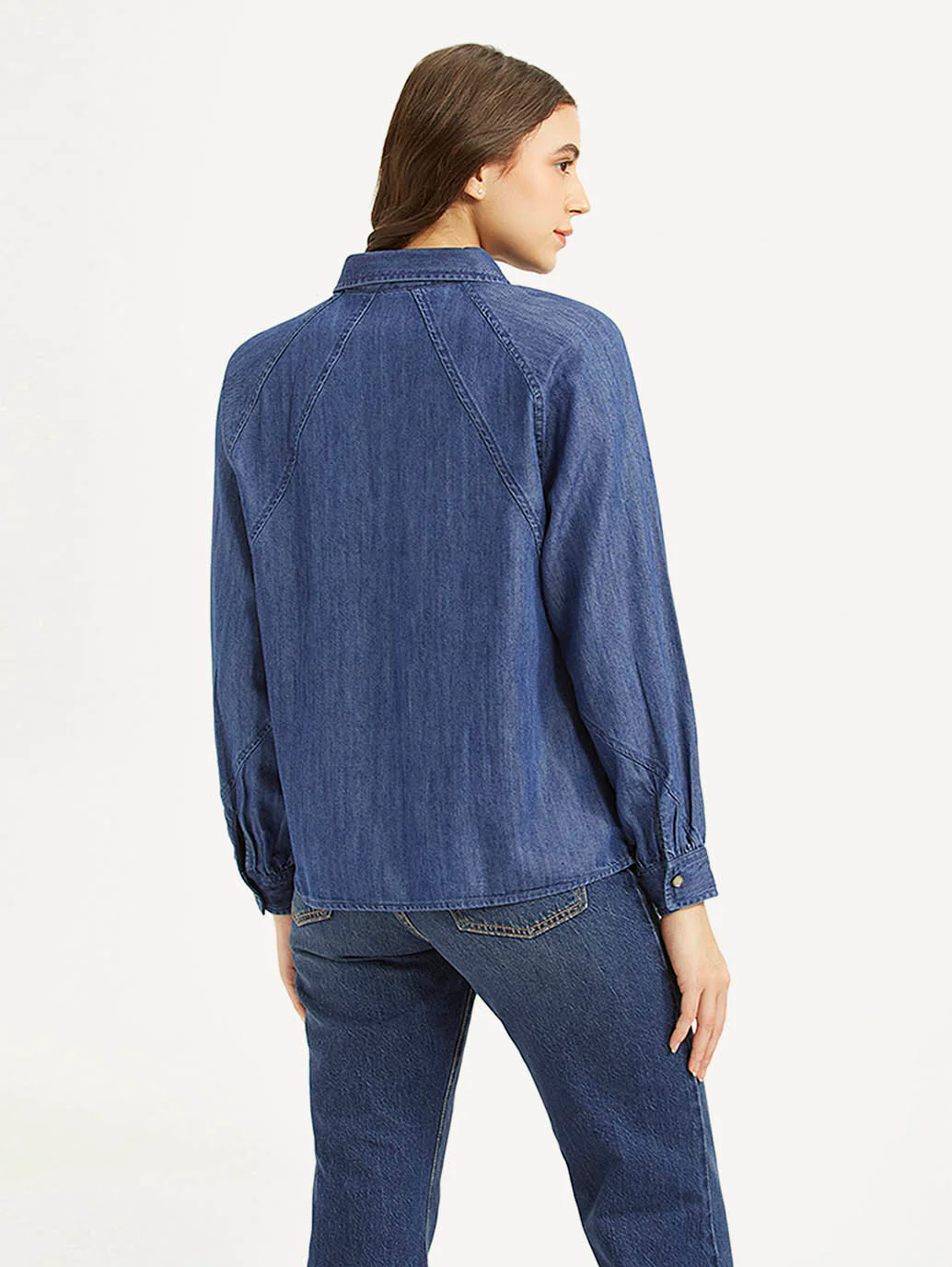 Women's Solid Spread Collar Shirt - Image 3