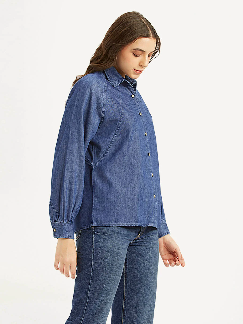 Women's Solid Spread Collar Shirt - Image 5