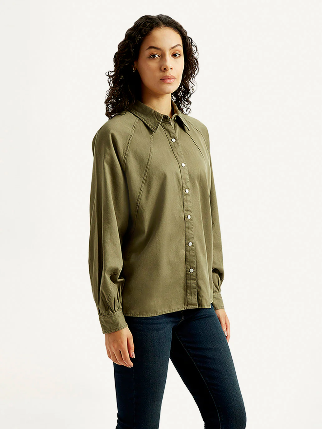 Women's Solid Spread Collar Shirt - Image 3