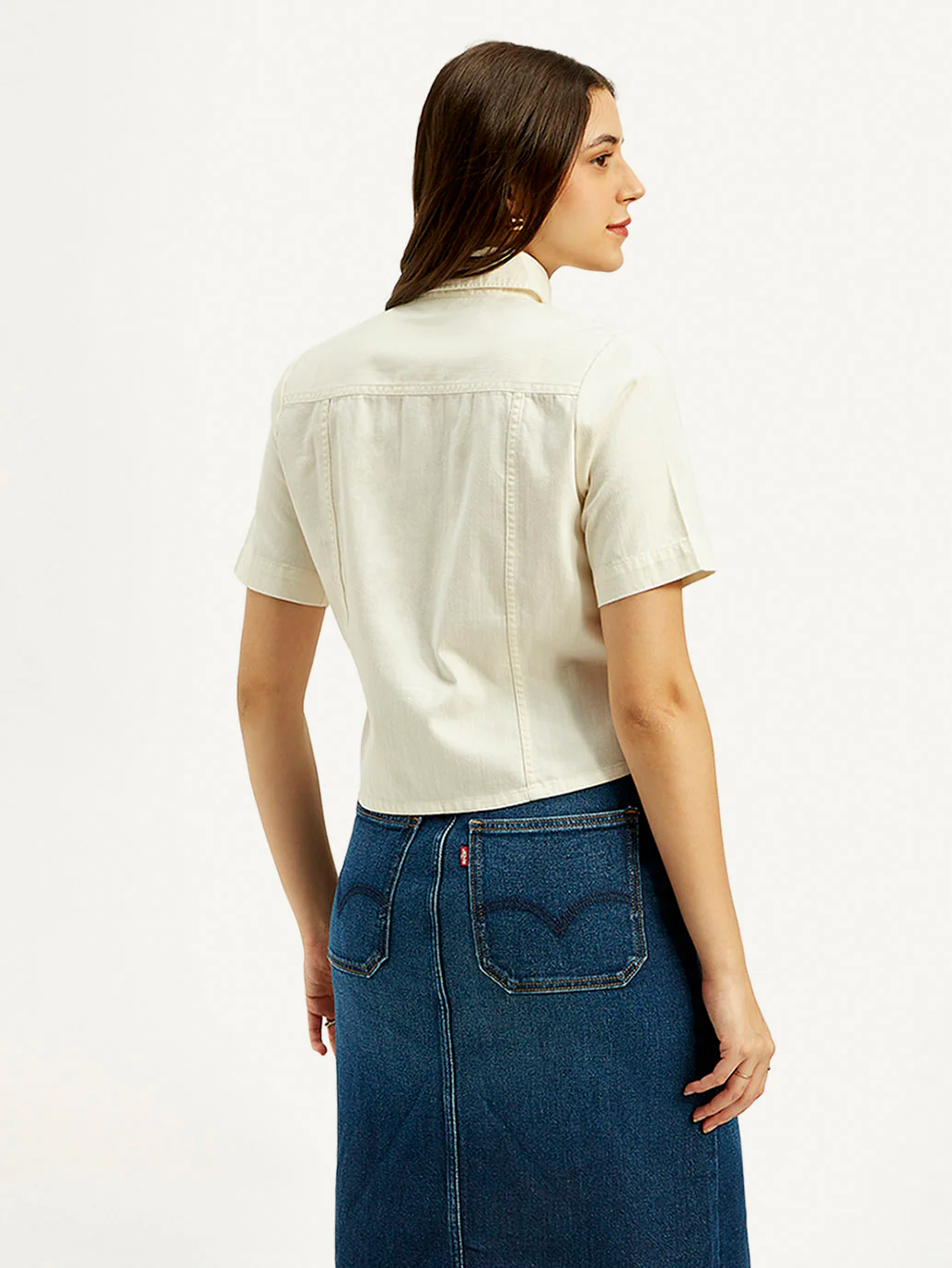 Women's Solid Spread Collar Shirt - Image 3