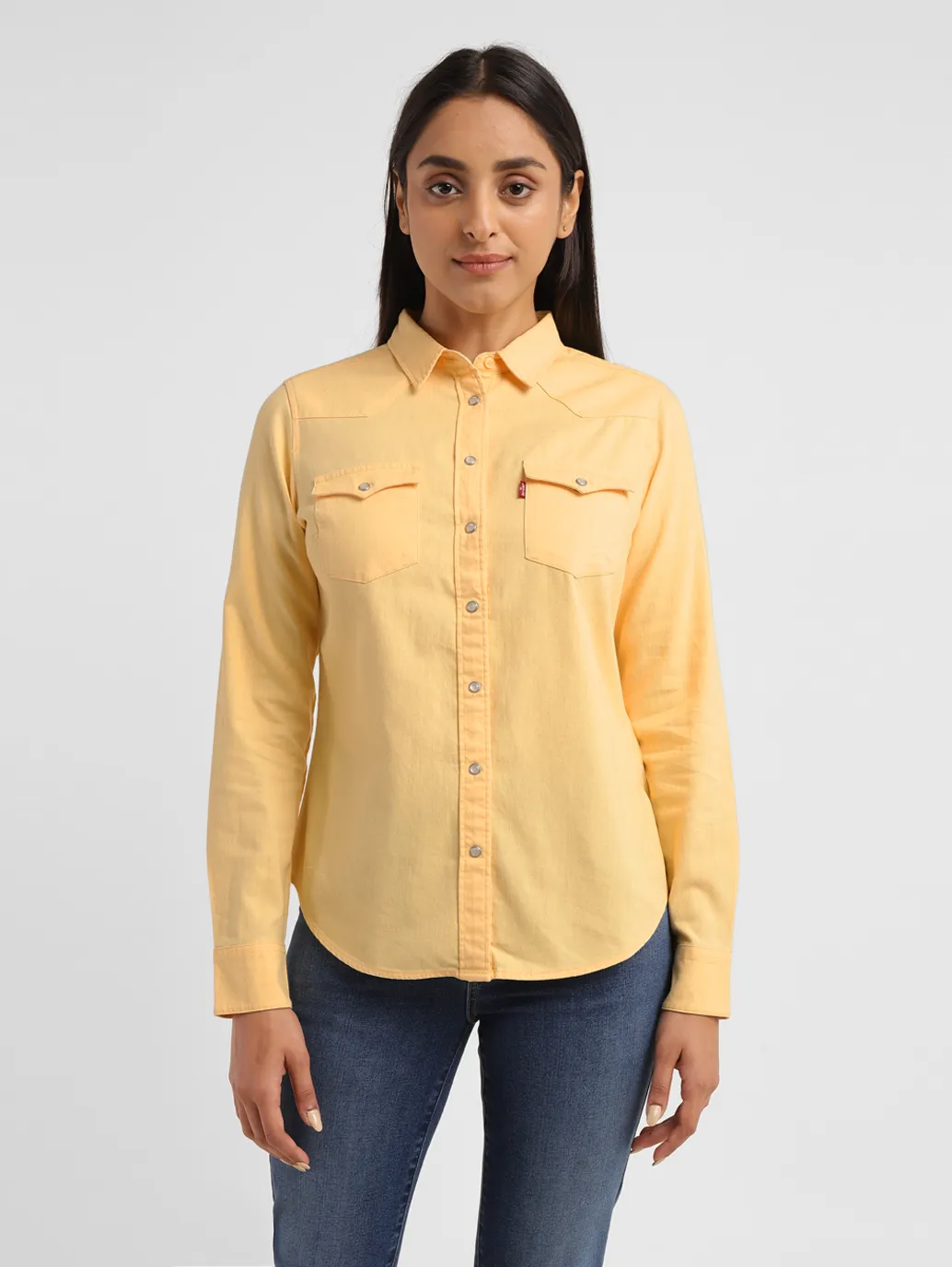 Women's Solid Spread Collar Shirt - Image 2
