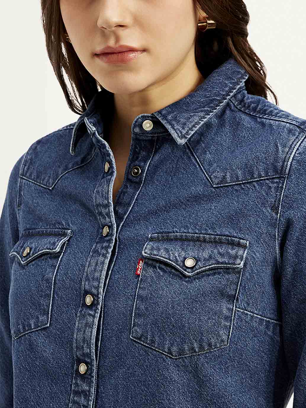 Women's Solid Spread Collar Shirt - Image 4
