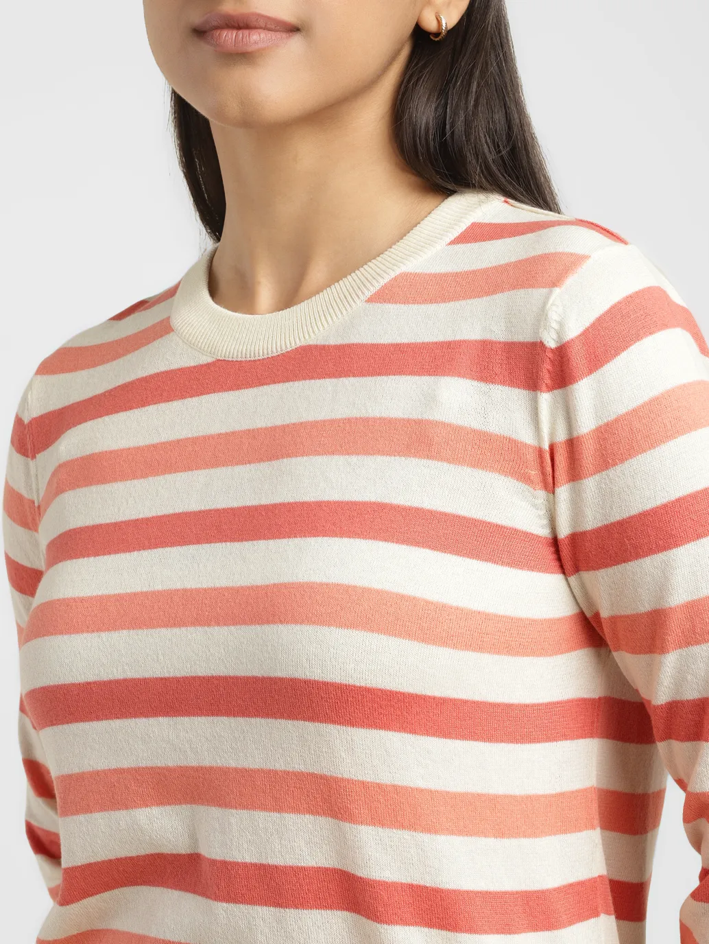 Women's Striped Crew Neck Pullover - Image 5