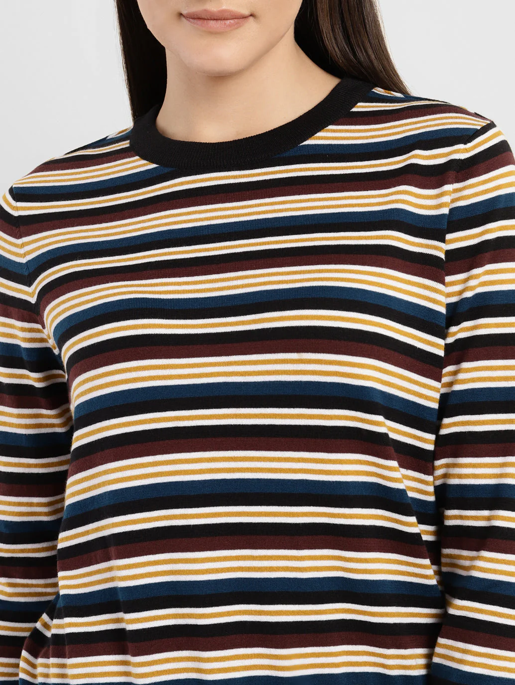 Women's Striped Crew Neck Sweater - Image 5
