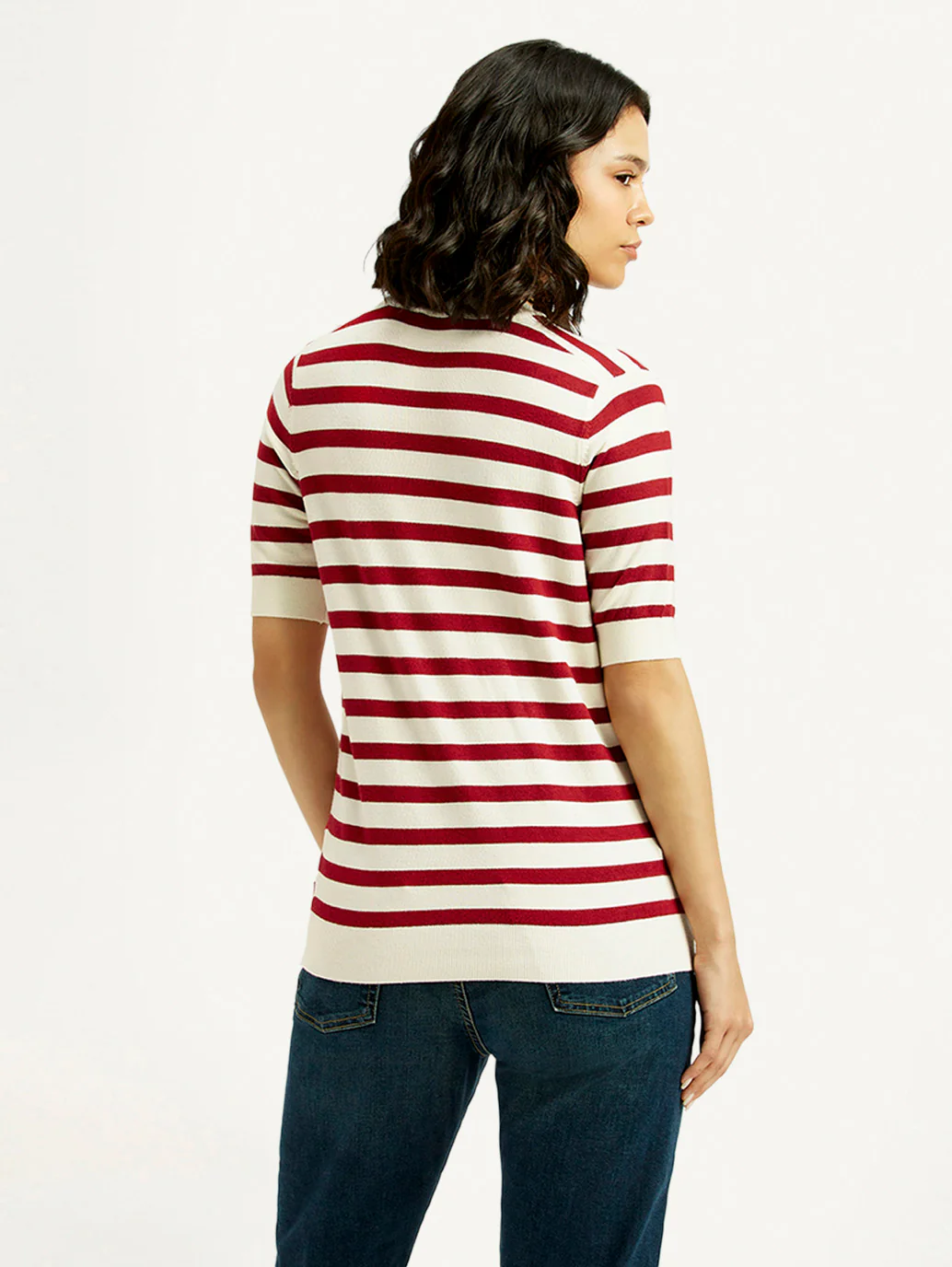 Women's Striped Crew Neck T-shirt - Image 3