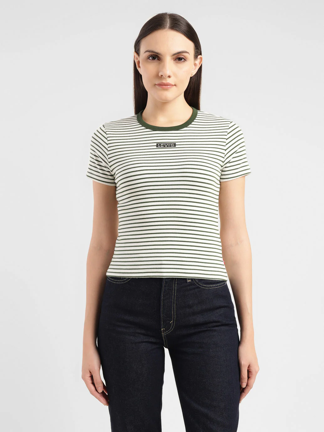 Women's Striped Crew Neck T-shirt - Image 2