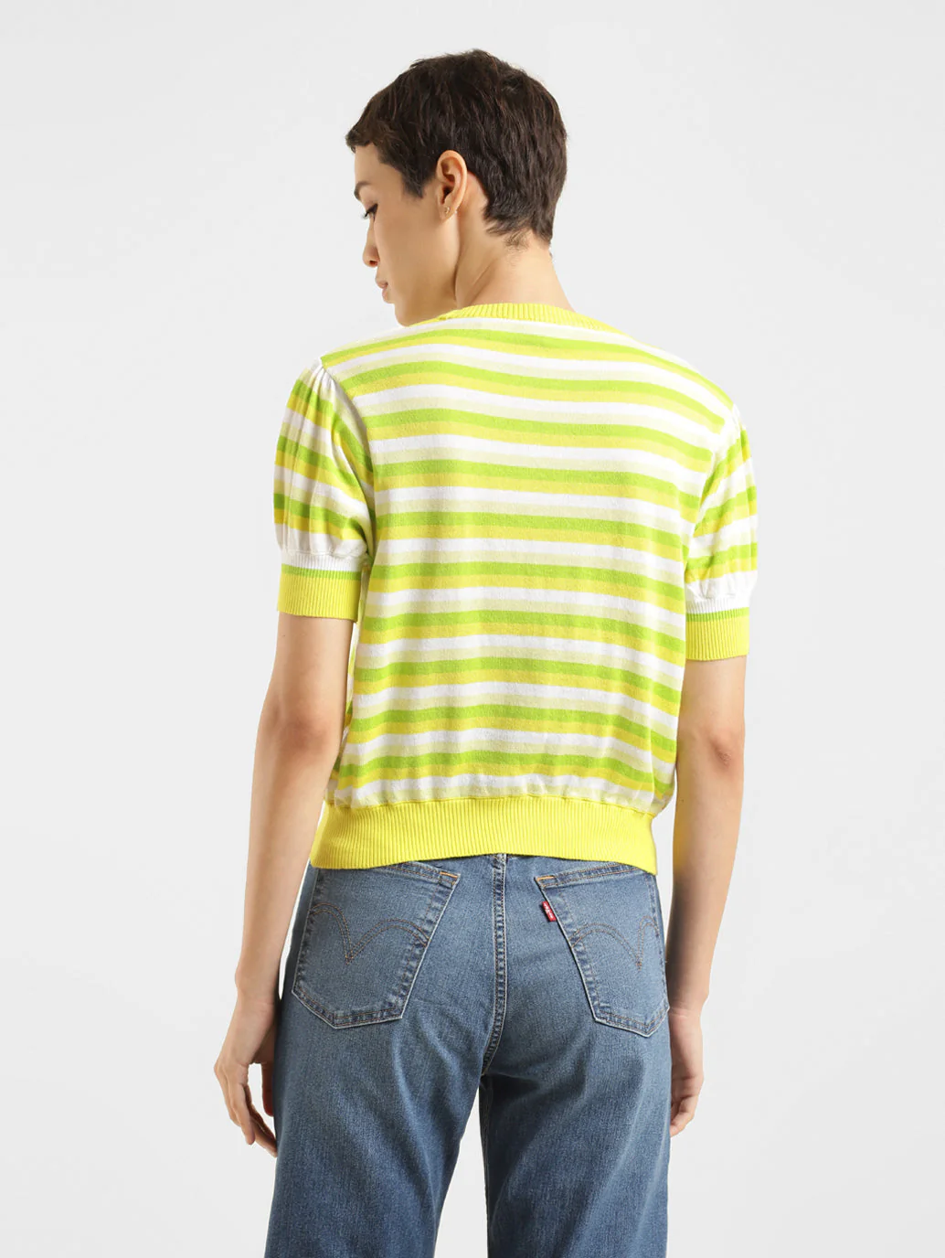 Women's Striped Round Neck Sweater - Image 3