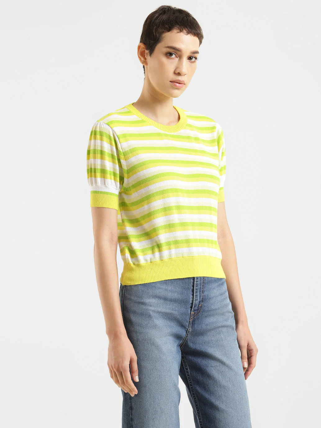 Women's Striped Round Neck Sweater - Image 4