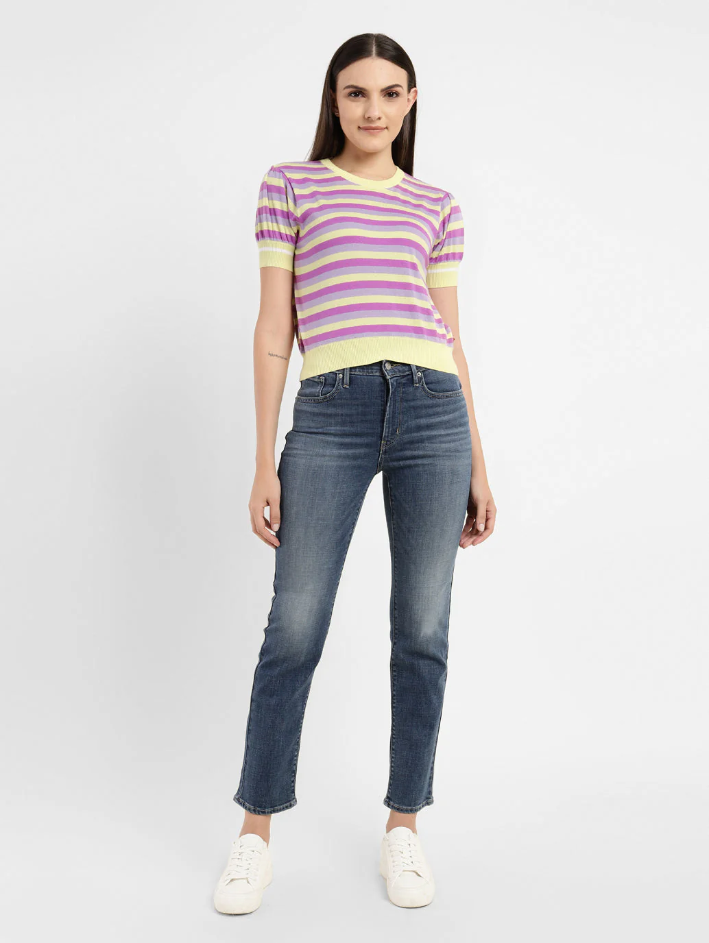 Women's Striped Round Neck Sweater - Image 6