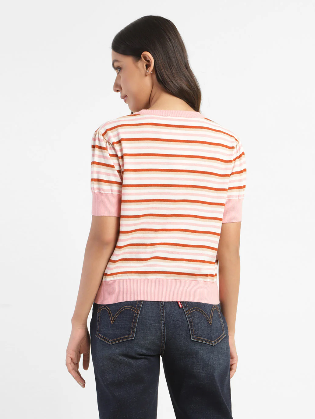 Women's Striped Crew Neck Sweater - Image 3