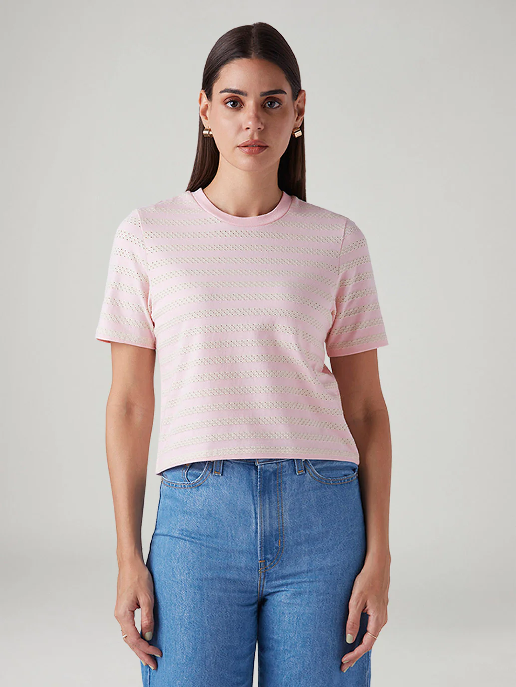 Women's Striped Regular Fit T-Shirt - Image 2