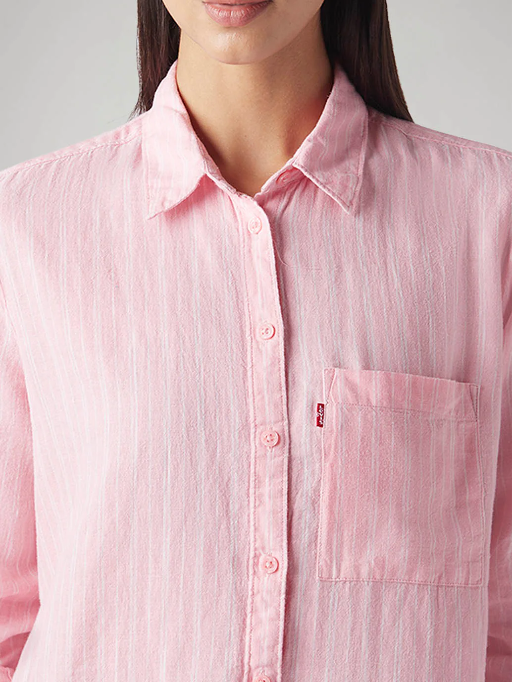 Women's Striped Relaxed Fit Linen Shirt - Image 4