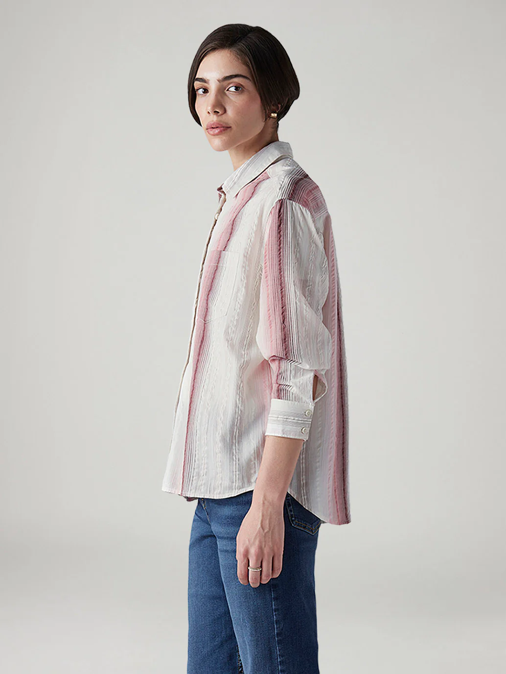Women's Striped Relaxed Fit Shirt - Image 5