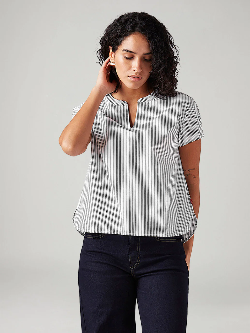 Women's Striped Relaxed Fit Top - Image 5