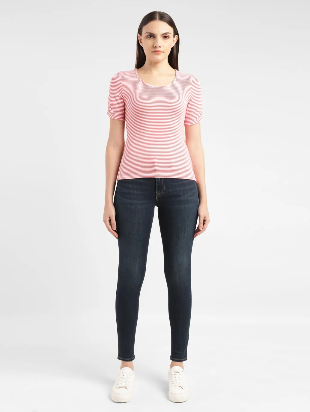 Women's Striped Round Neck T-shirt - Image 6