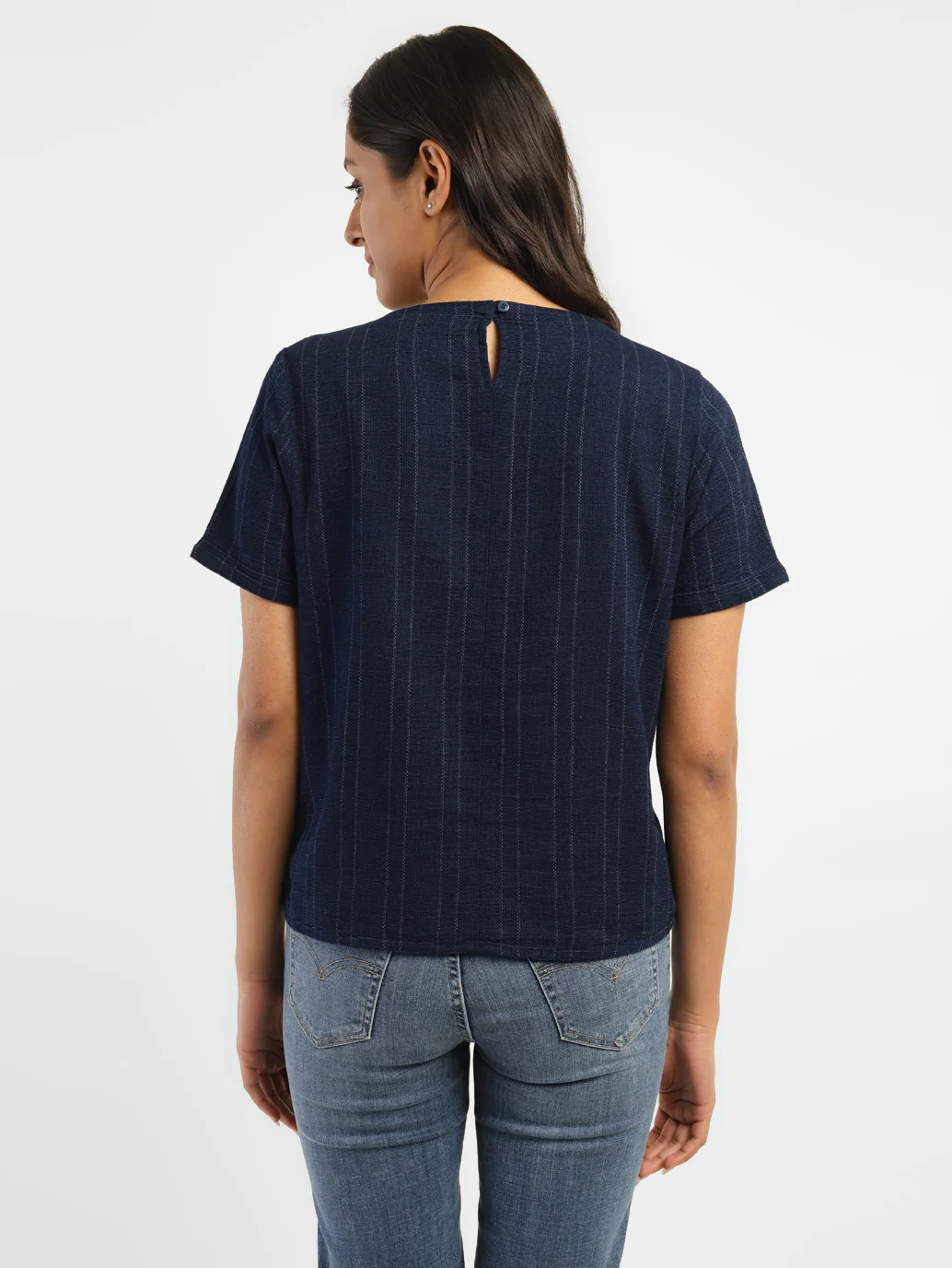 Women's Striped Round Neck T-Shirt - Image 3