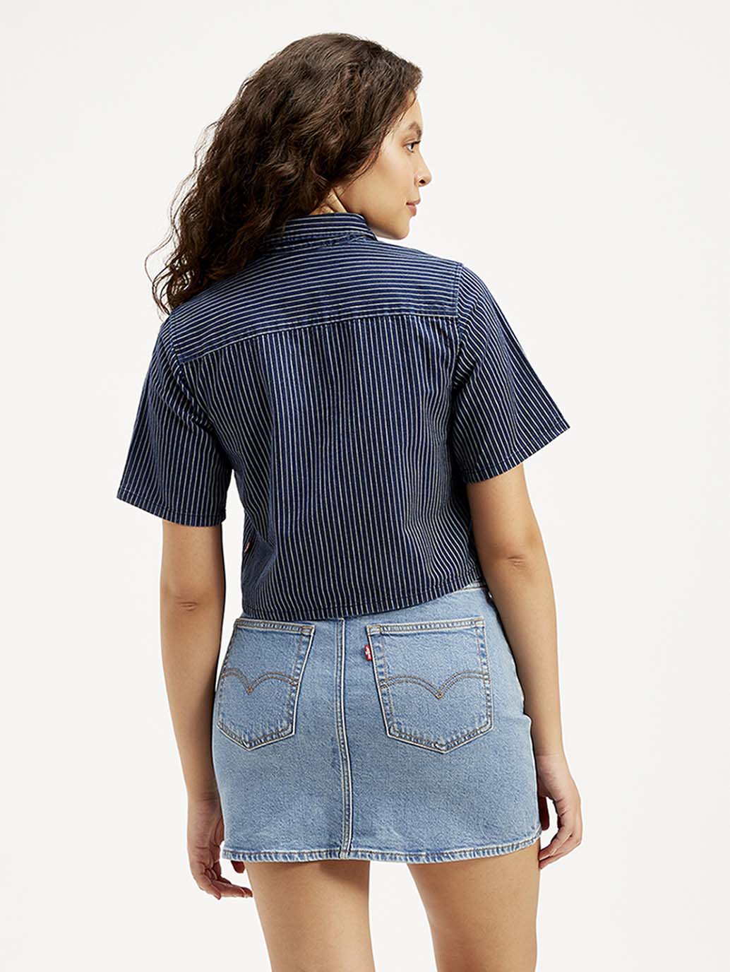 Women's Striped Spread Collar Shirt - Image 3