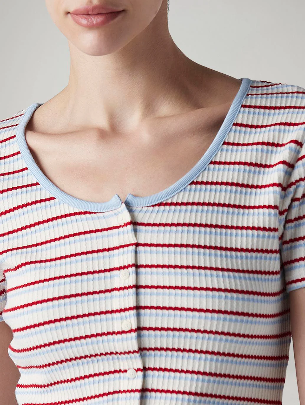 Women's Striped Multi Color Scoop Neck Top - Image 4