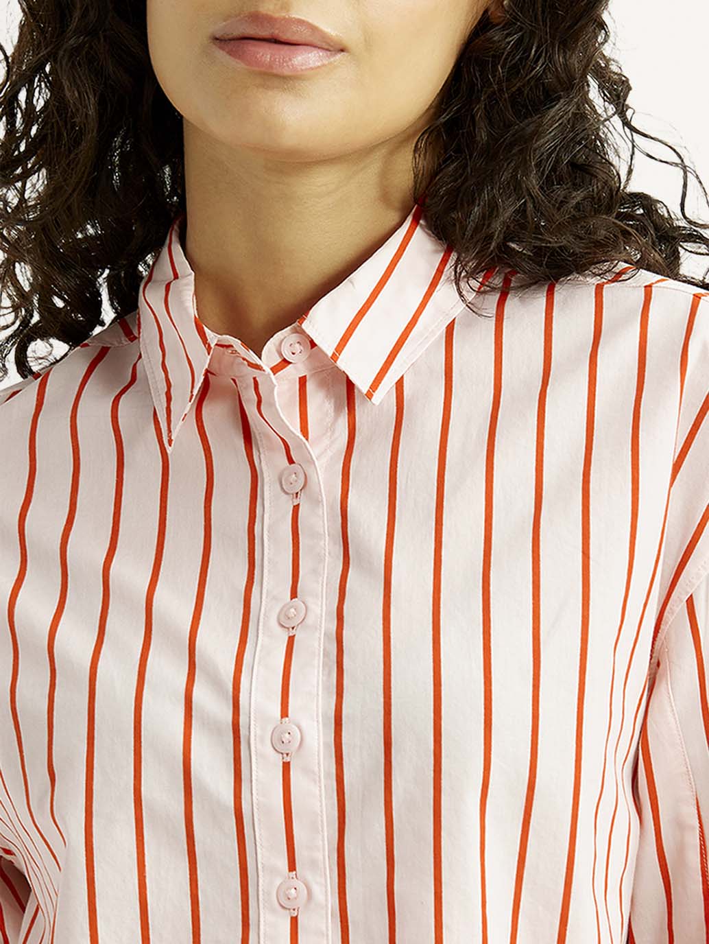 Women's Striped Relaxed Fit Poplin Shirt - Image 4
