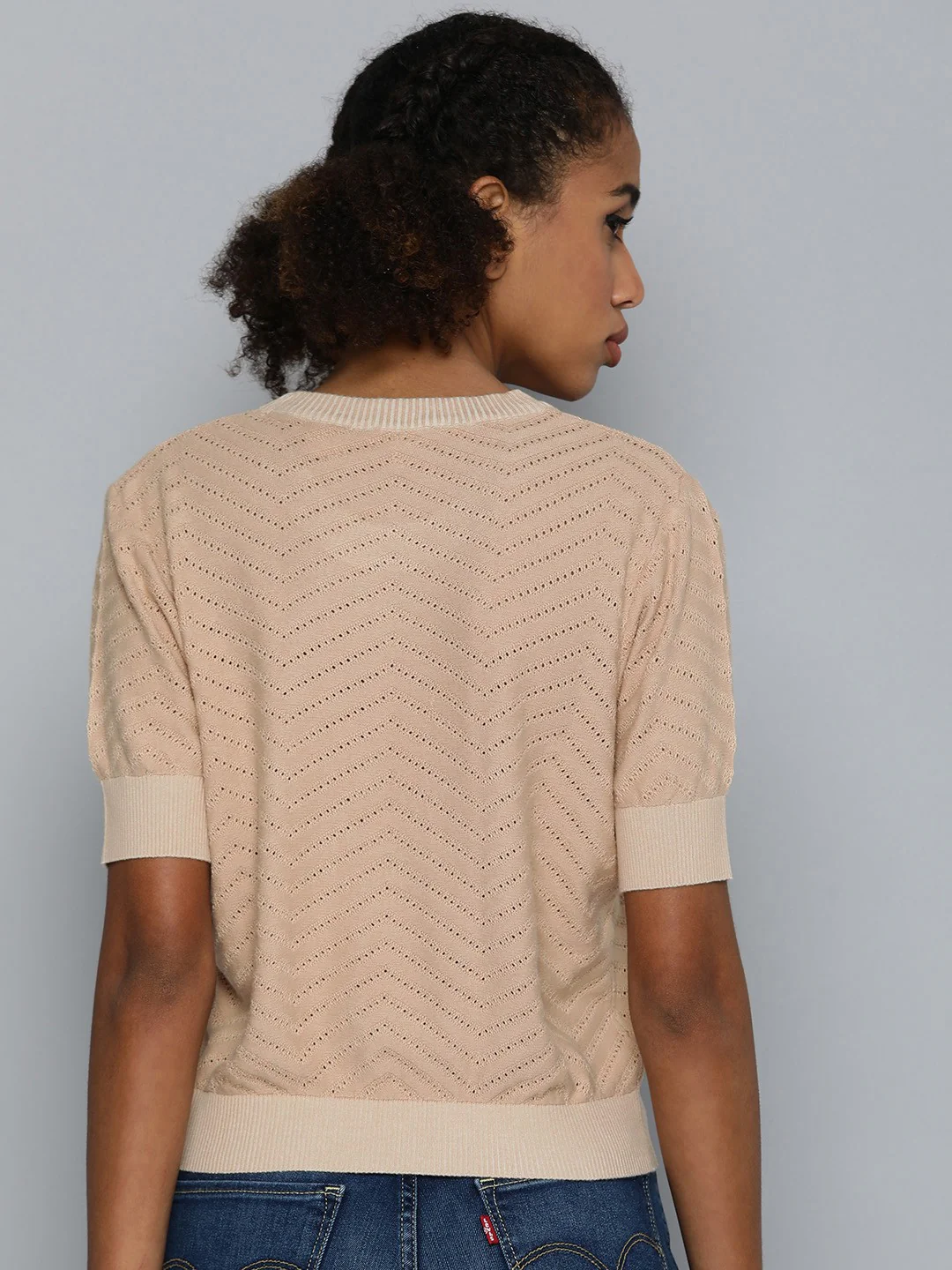 Women's Beige Sweater - Image 4