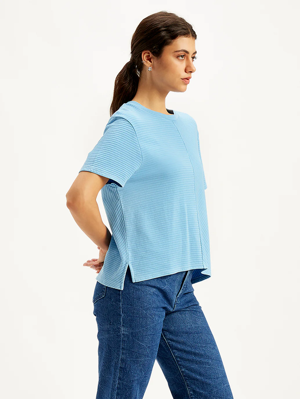 Women's Textured Relaxed Fit T-Shirt - Image 2