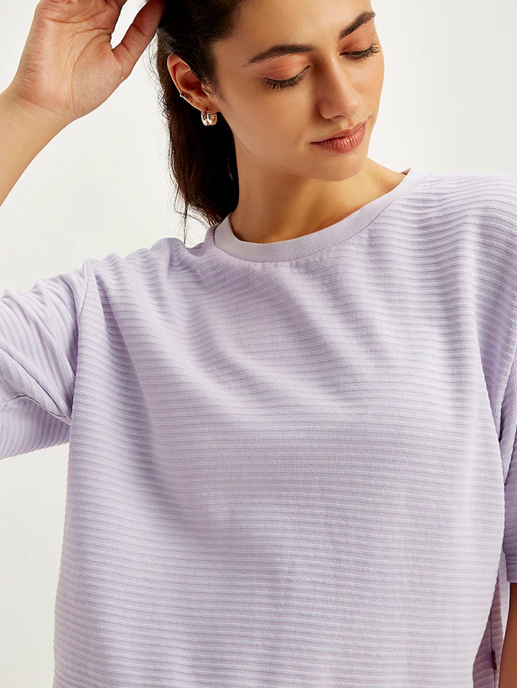 Women's Textured Relaxed Fit T-Shirt - Image 6