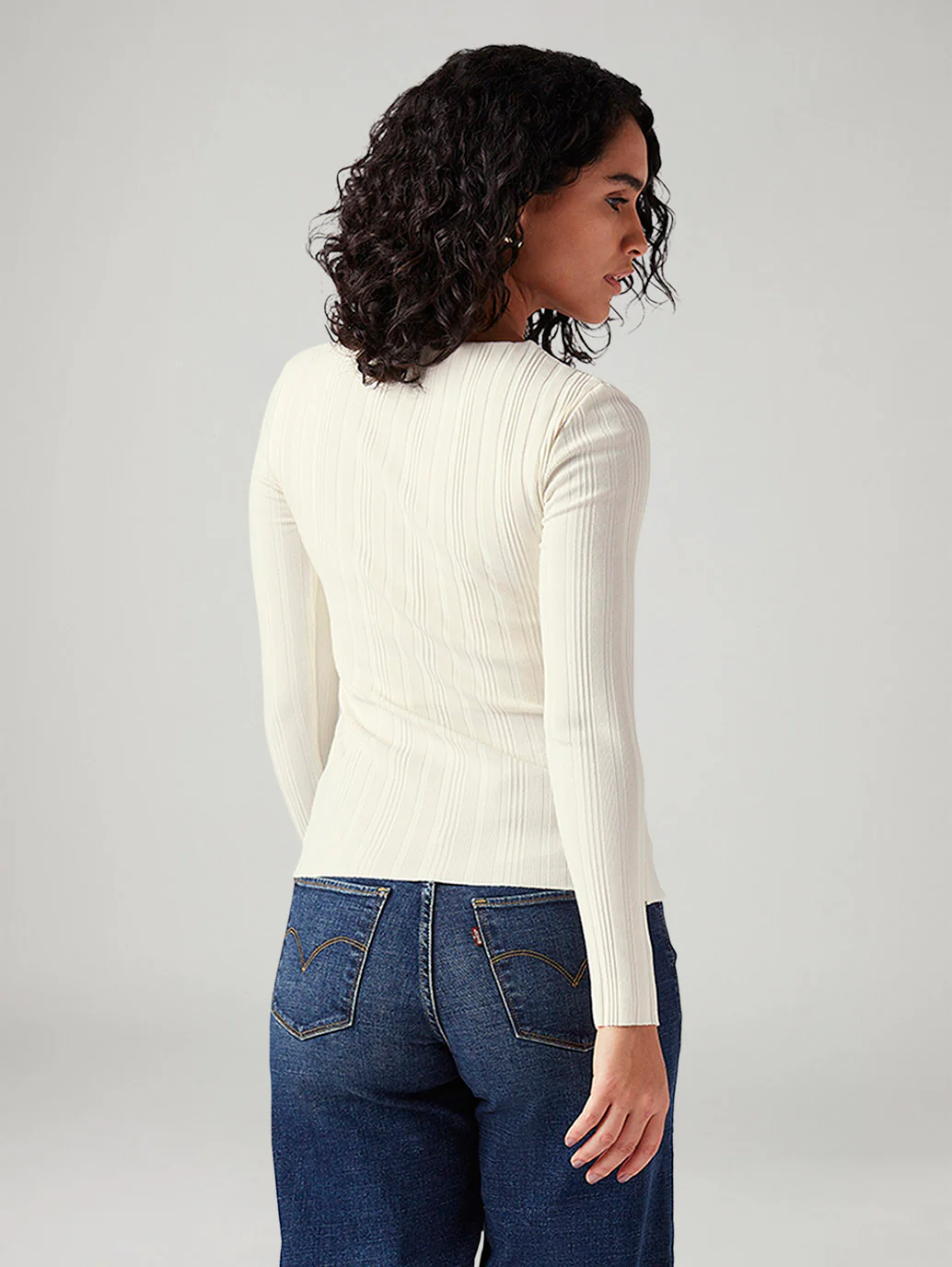 Women's Textured Slim Fit Ribbed Top - Image 3