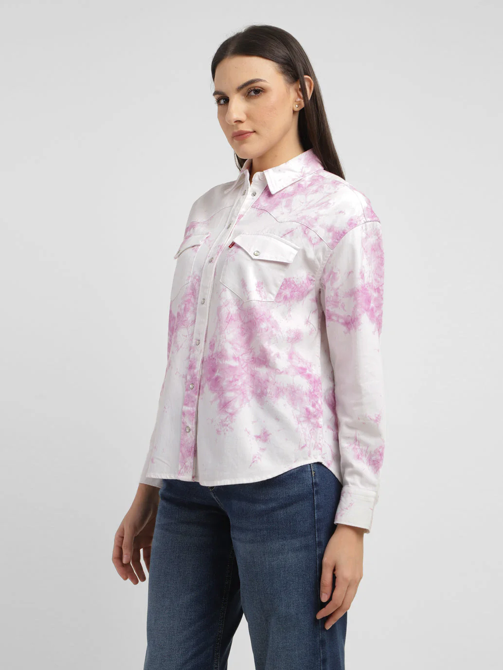 Women's Tie -Dye Spread Collar Shirt - Image 4