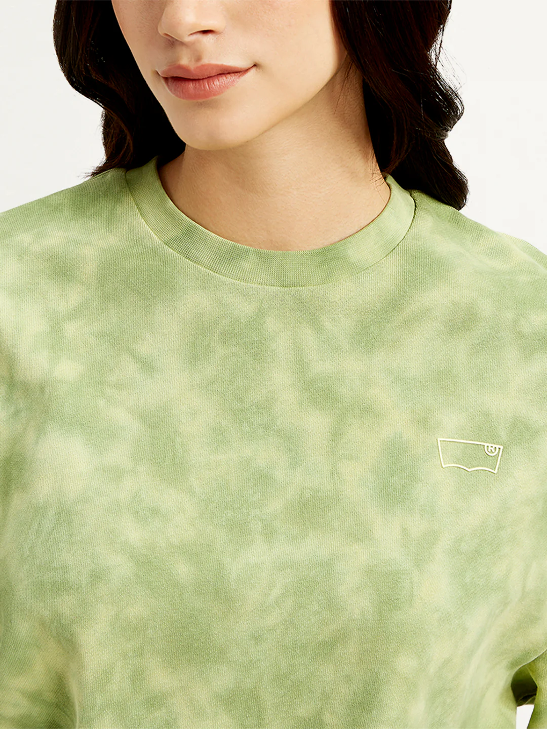 Women's Tie-Dye Green Crew Neck Sweatshirt - Image 5