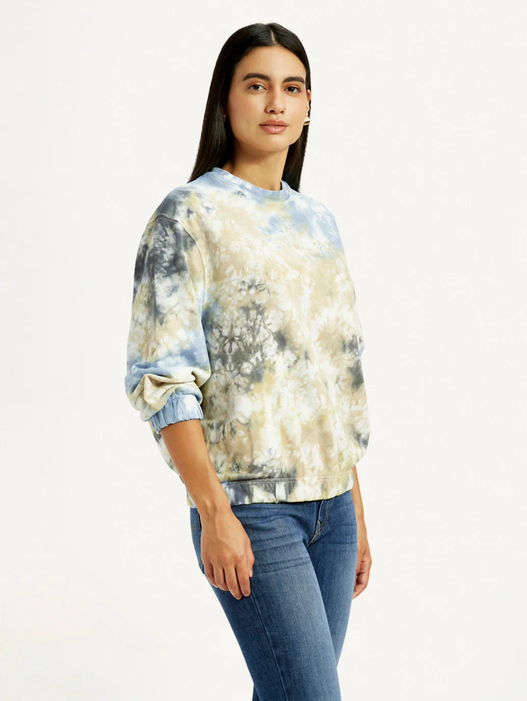 Women's Tie-Dye Multi Color Crew Neck Sweatshirt - Image 3