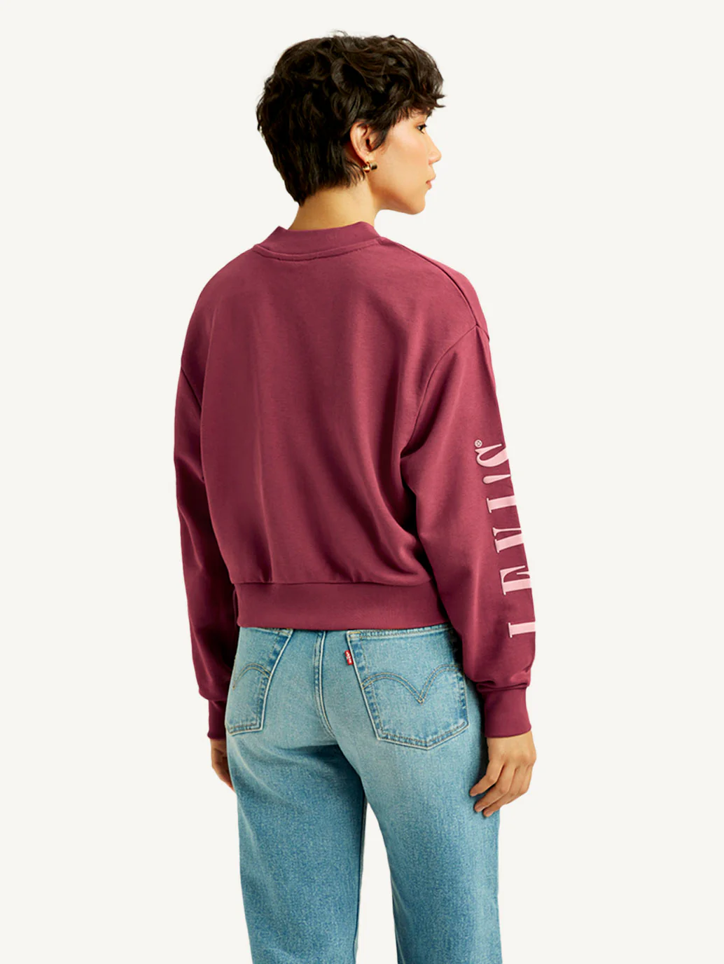 Women's Typographic Burgundy Bomber Jacket - Image 5