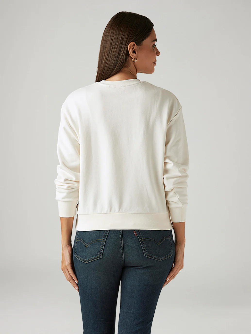 Women's Typography White Crew Neck Sweatshirt - Image 3
