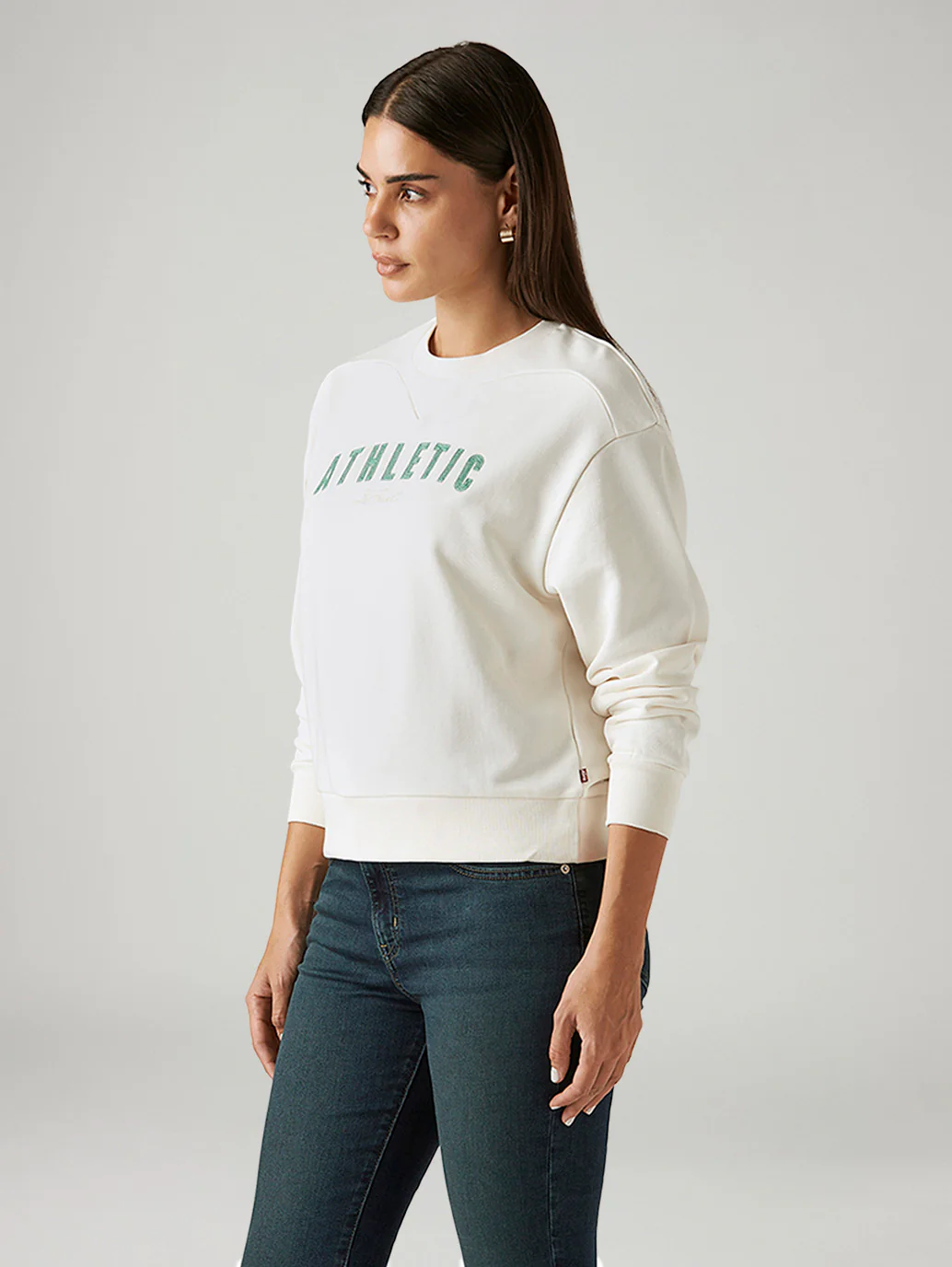 Women's Typography White Crew Neck Sweatshirt - Image 5