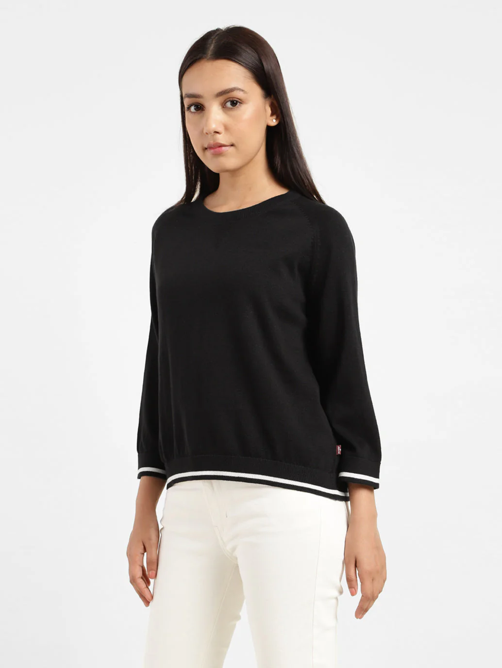 Women's solid round neck sweater - Image 8